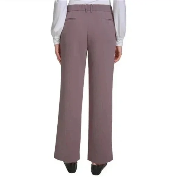 DKNY Women's Wide Leg Pant (1886391) Brown 10 - Picture 2 of 2